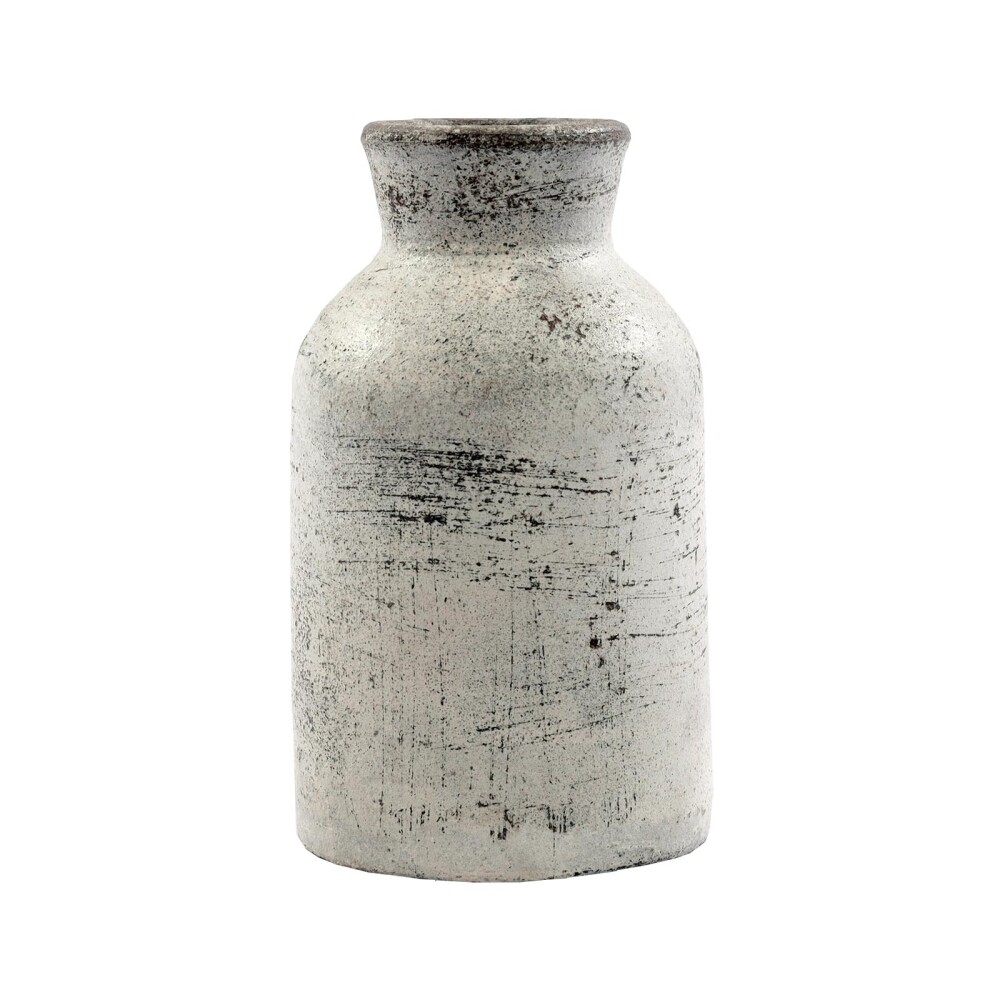 JARRÓN DECORATIVO TERRACOTA BLANCO ZAR