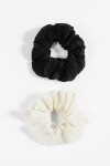 Set gomitas scrunchies plisadas negro