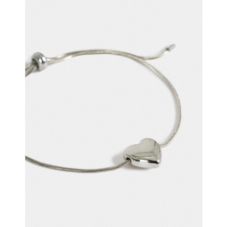 Pulseras Flexibles Con corazón Plateado