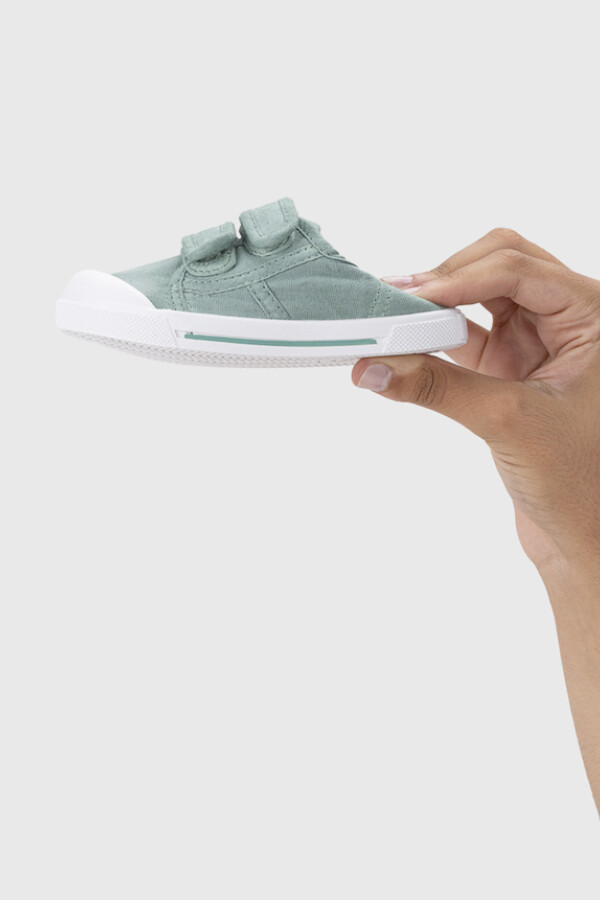 Zapatilla dos velcros canvas v nuevo matcha Verde