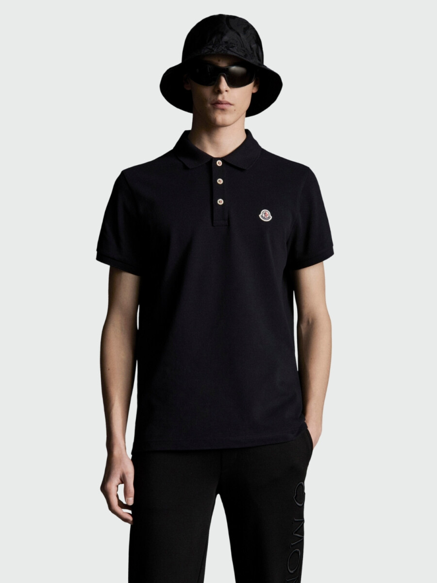 Moncler - Polo de Algodón con Parche con Logotipo 