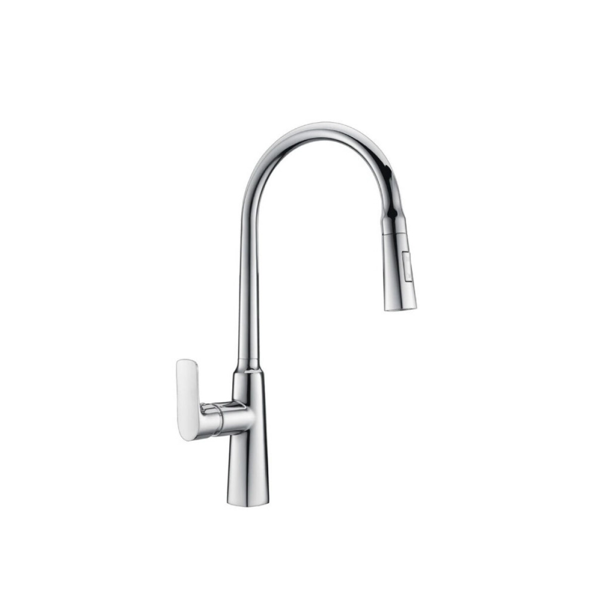 Griferia de Cocina Monocomando con Pico Curvo Cromada Linea Houston 