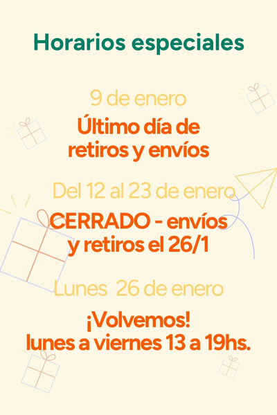 Horarios especiales