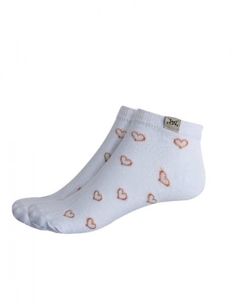 SOQUETE CORAZONES Blanco