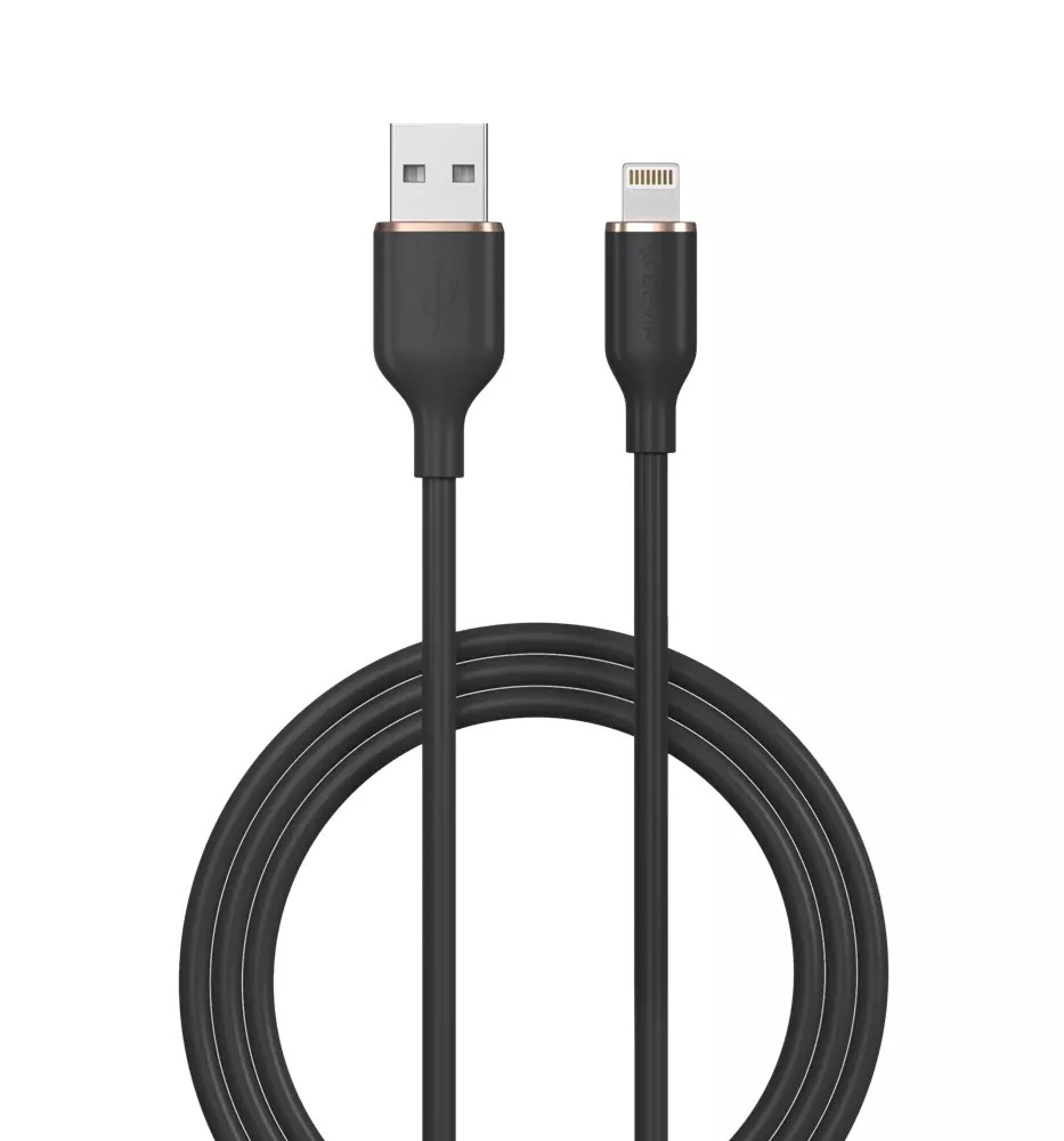 CABLE USB-A A LIGHTNING SILICONE 2.4A 1.2M JELLY SERIES - Black — Cover  company