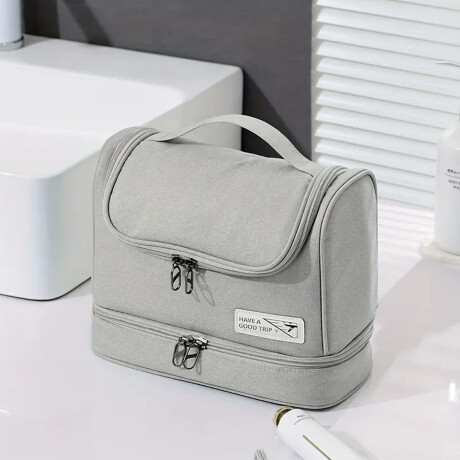 Neceser Organizador Portable de Viaje p/Maquillaje Cosmética Gris