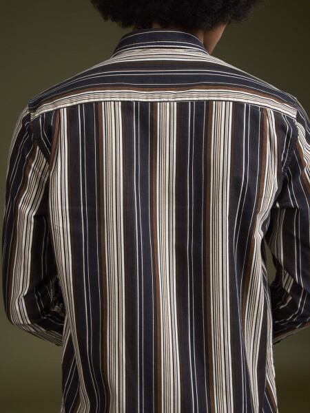 SHIRT AMAZONIA 2.0 RAYADA MARINO Y BEIGE
