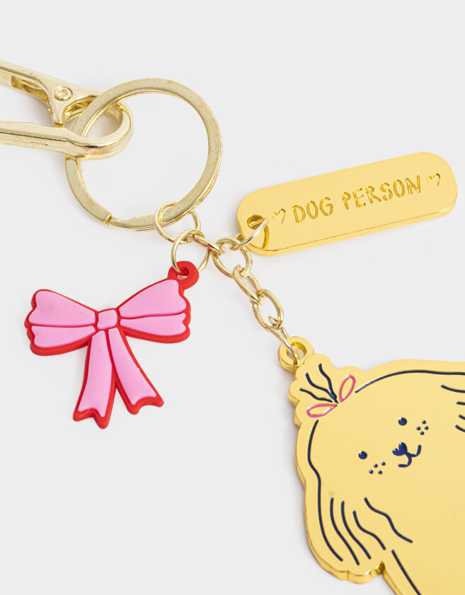 Llavero Metal Llavero Y Charm Metálico De Perrito - Dorado
