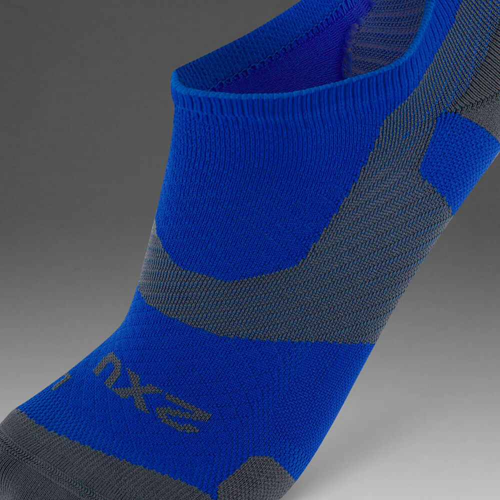 Vectr Light Cushion No Show Compression Socks - Unisex Vibrant Blue/grey
