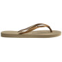 Sandalias Havaianas Slim Glitter II Mujer Arena/Luz De Oro Metalico