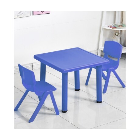 Mesa Cuadrada de Plástico y Metal para Niños 60x60cm Azul