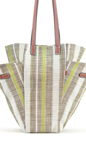 BOLSA MATERA AFRODITA TOPO VERDE Y CRUDO