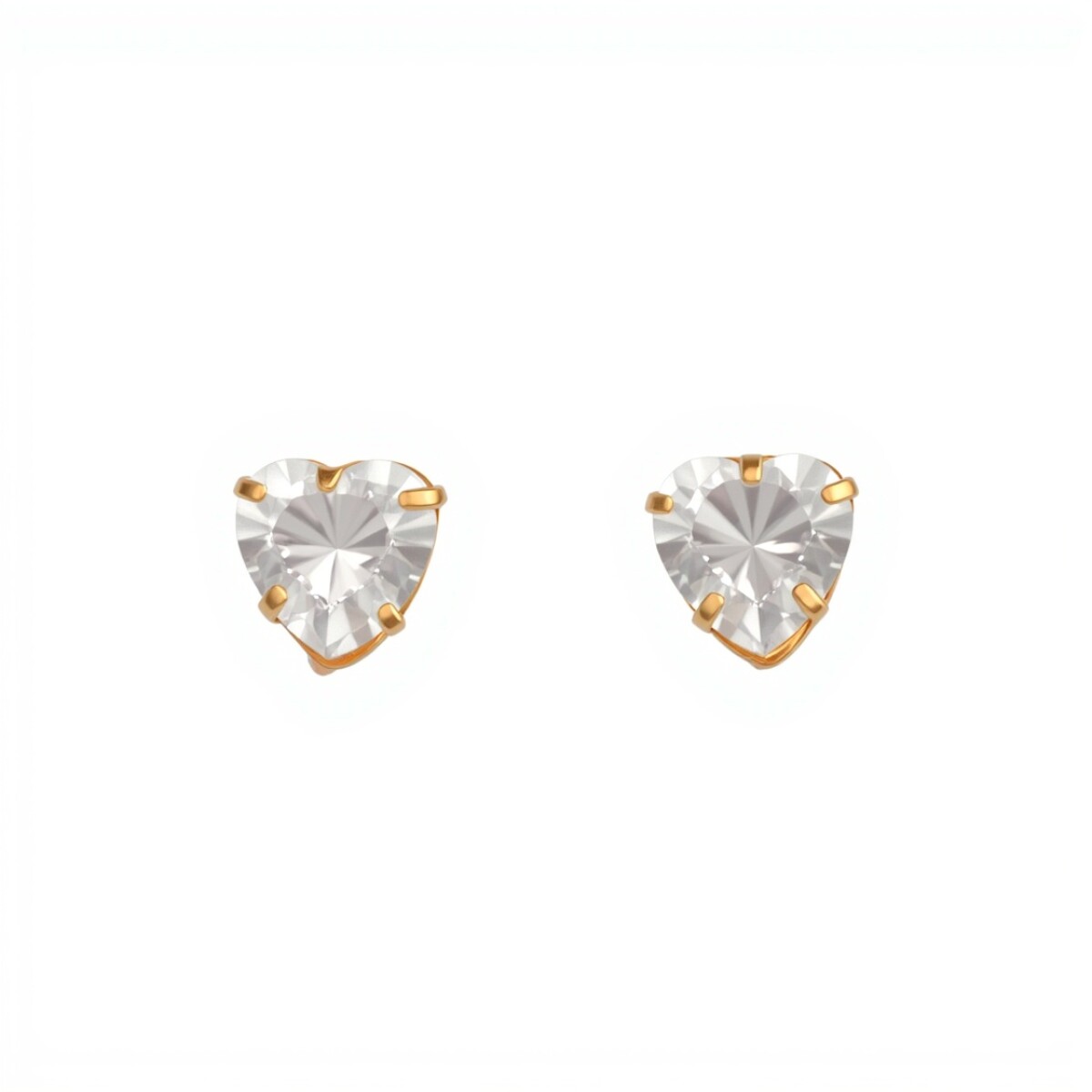 Caravanas Corazón Zirconia de oro- Oro bajo - Zirconia - CA8107 - conpiedra 