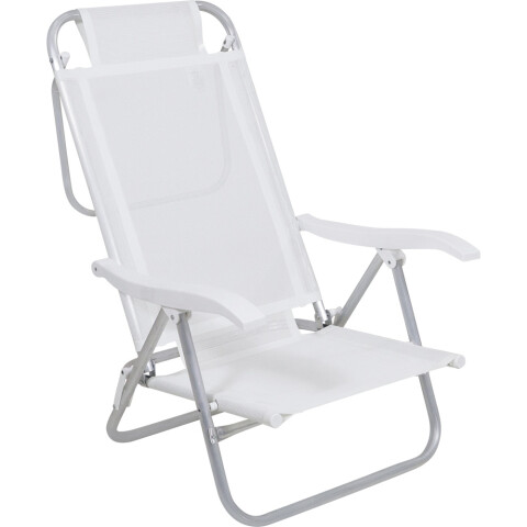 Silla Plegable de Aluminio 6 Posición BLANCO