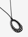 Collares Largos Acrilico Collar Largo Resina Tachas - Plateado Rodio