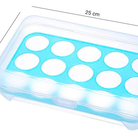 Huevera Organizador Plástico Para Almacenamiento 15 Huevos Celeste