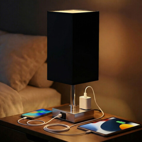 Lámpara de Mesa Touch IMBACK IBK-ILU013 | Con USB-C, USB-A y Enchufes | Moderna y Funcional Negro Lámpara de Mesa Touch IMBACK IBK-ILU013 | Con USB-C, USB-A y Enchufes | Moderna y Funcional Negro