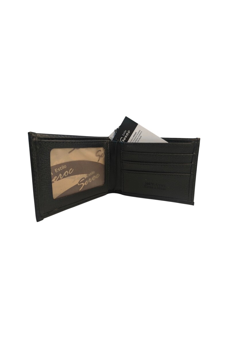 Billetera de cuero con cierre Negro