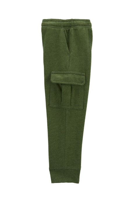 Pantalón cargo de algodón, verde. Talles 2-5T Sin color