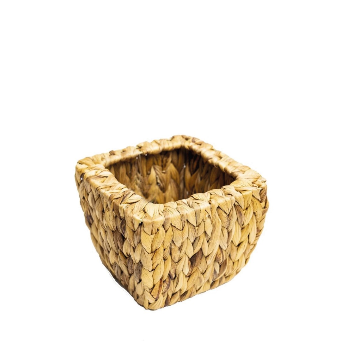 MACETERO CUADRADO JACINTO AGUA 18x18x14CM NATURAL 