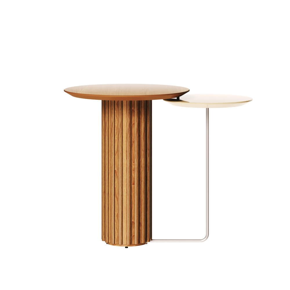 Mesa de Arrime Doble - Side Living - Linea Manhattan Marron/Blanco