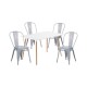 Juego de comedor mesa rectangular 120x80 + 4 Sillas Tolix Gris