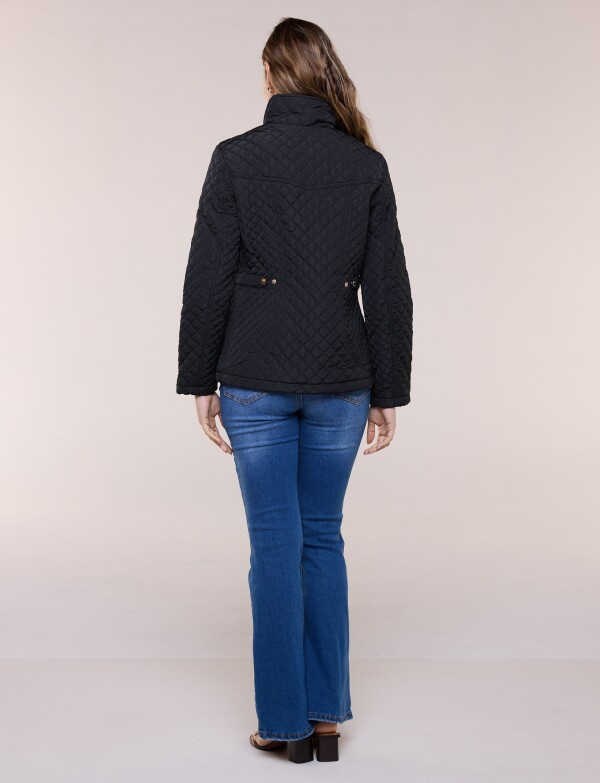 Campera Matelaseada Con Ajuste En Cintura NEGRO