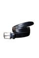 Cinto clasico de 30 mm en cuero y costura Negro