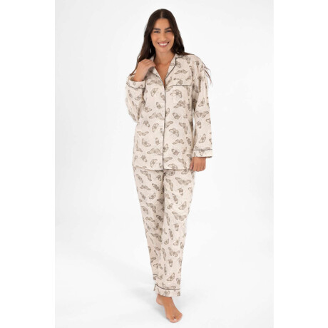 Pijama franela Marfil