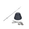 Kit 2 Mancuernas + Barra Recta Maciza De 1.8m + 20 Kilos Pes 4x5Kg