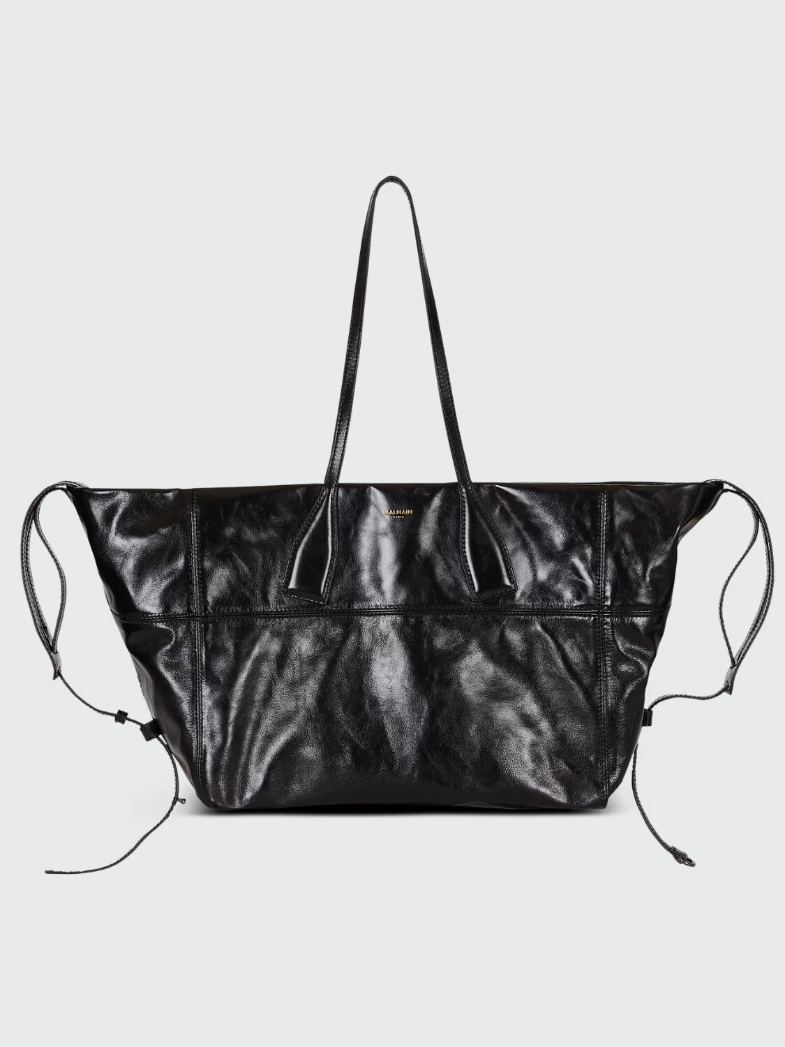 BALMAIN - Tote Track Zip Negro
