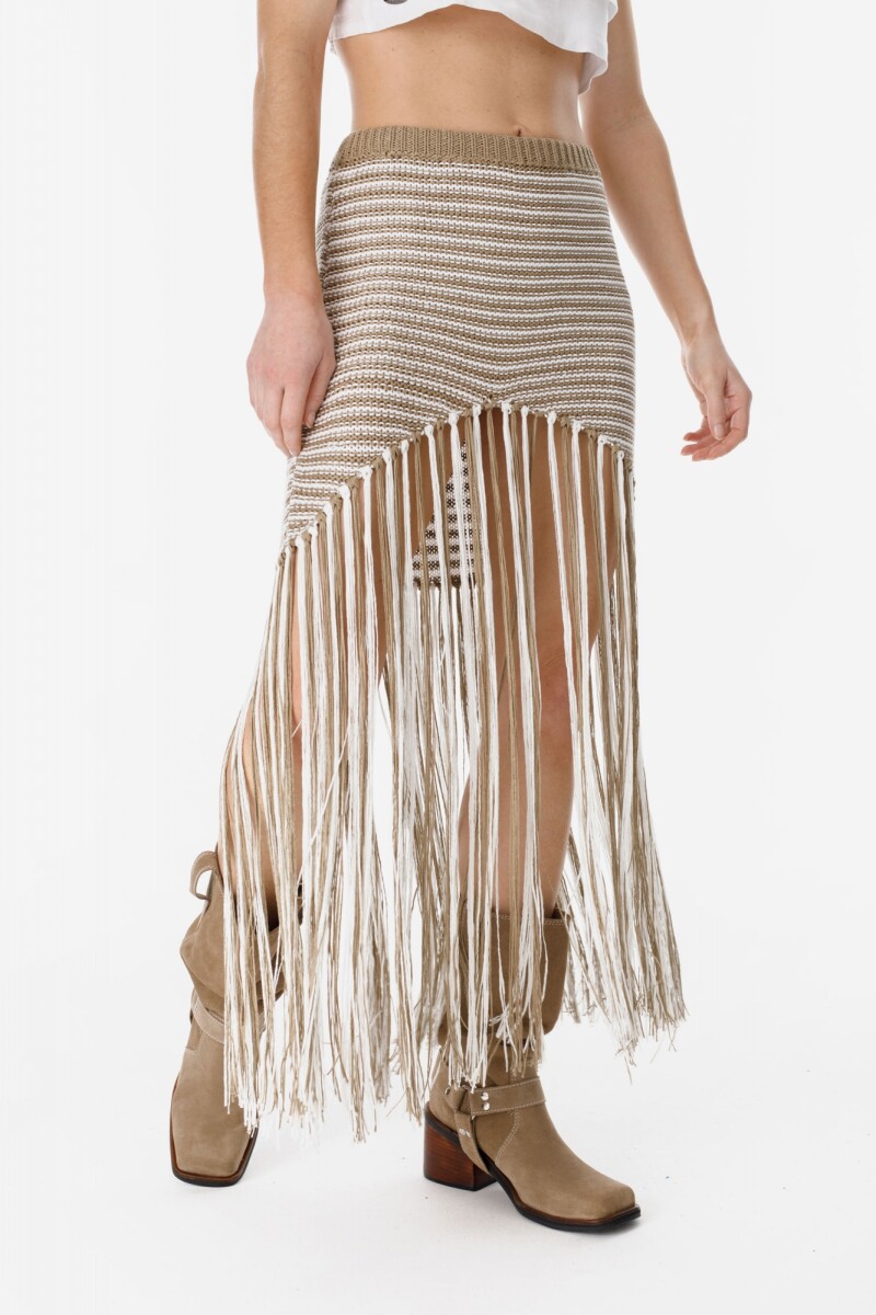 Falda Cosmopolitan Blanco/Camel