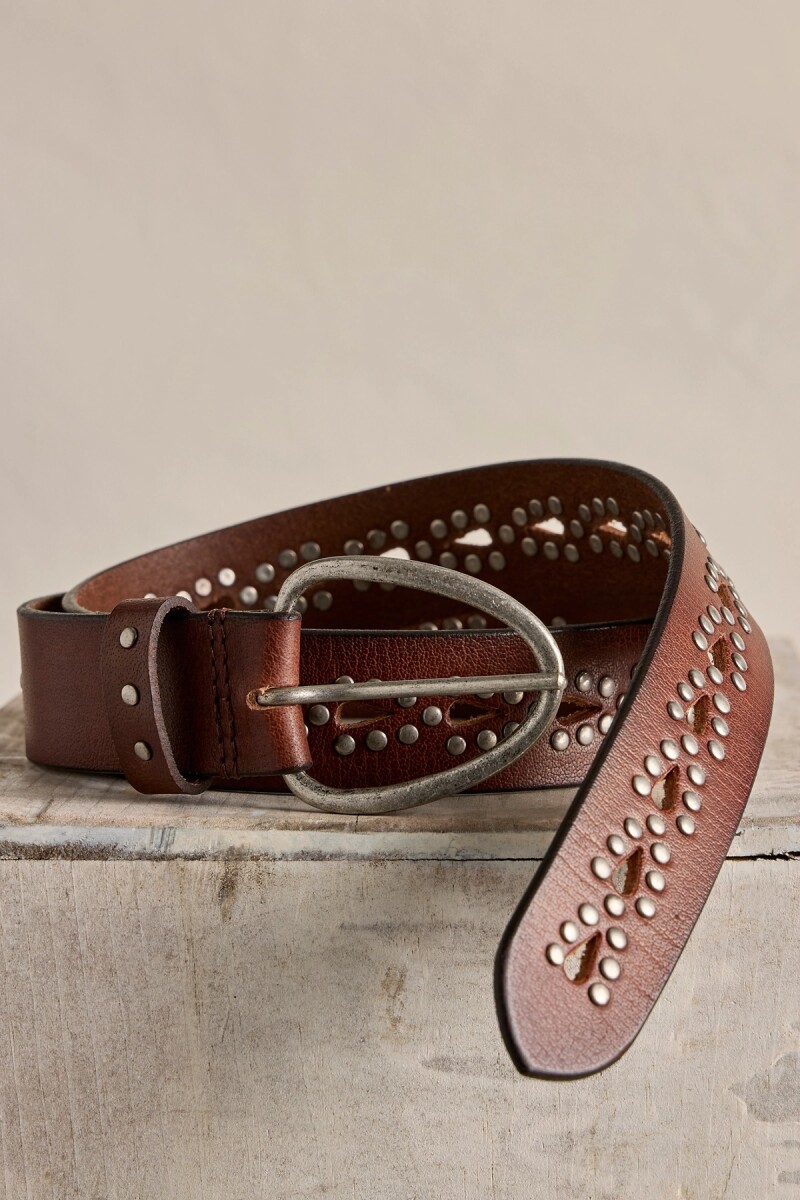 CINTURON STUD PRESTON Marron