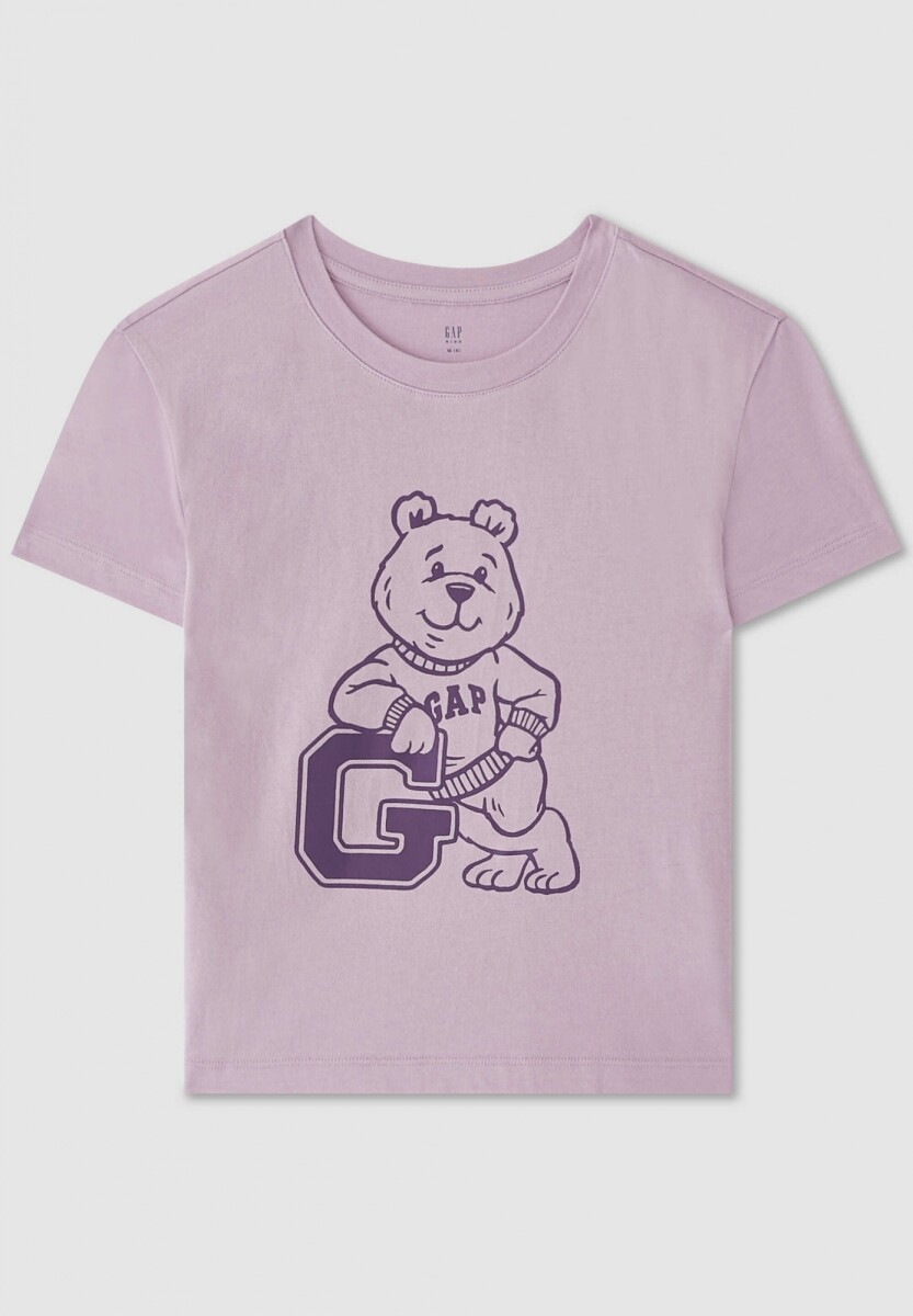 Remera Logo Gap Manga Corta Niña - Lavender Mist 16-3307T 