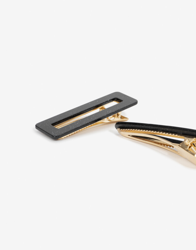 Horquillas con Accesorios Carey Sets De Hebillas - Negro