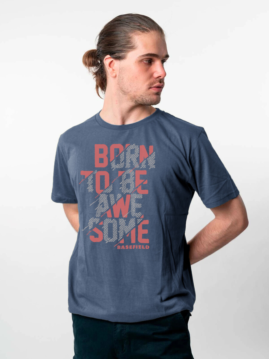 T-Shirt Print Born - Denim 