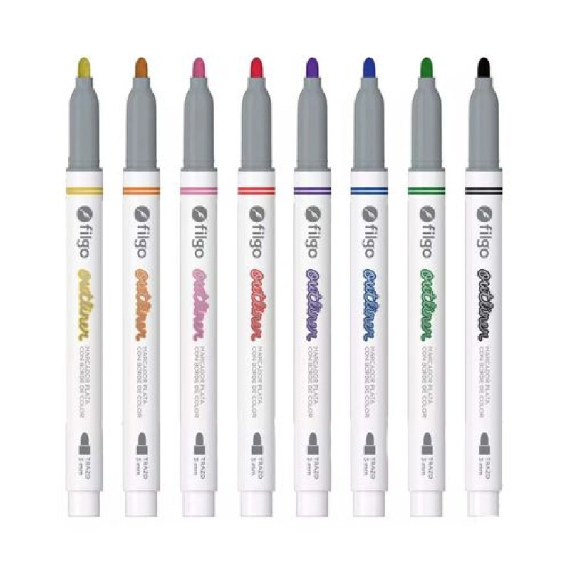 Filgo marcador outliner doble tinta - estuche 8 surtido Filgo Marcador Outliner Doble Tinta - Estuche 8 Surtido