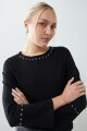Remera con tachas negro