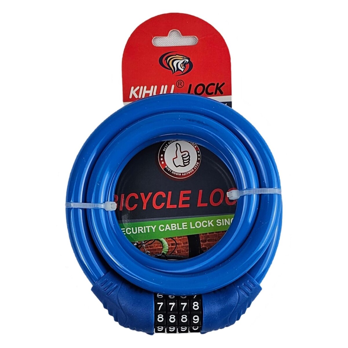 Tranca Linga Candado Bicicleta Con Combinacion 4 Dígitos - Azul 
