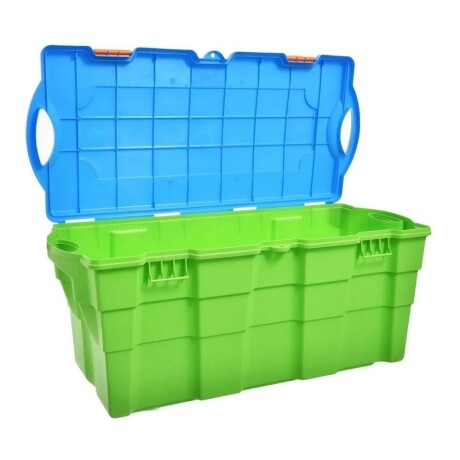 Baúl con Tapa Bisagra Wenco 100 Litros Verde/celeste