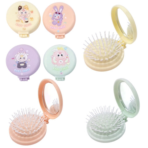 Cepillo plegable para cartera con espejo Cepillo Plegable Para Cartera Con Espejo