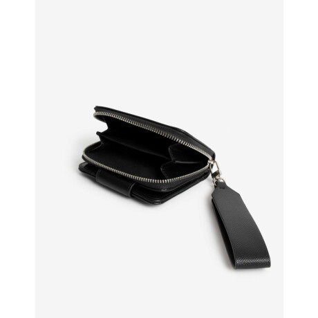 Billetera Texturada Con Solapa Negro