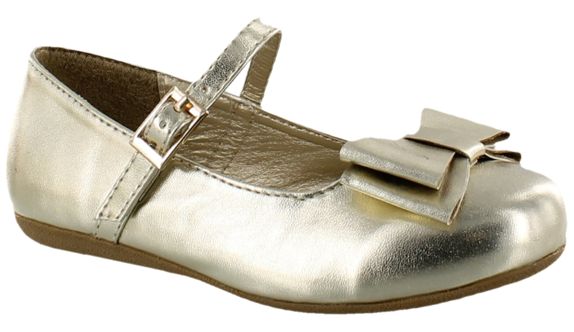 Balerinas Infantiles Croco Kids Zapato - Dorado Claro 