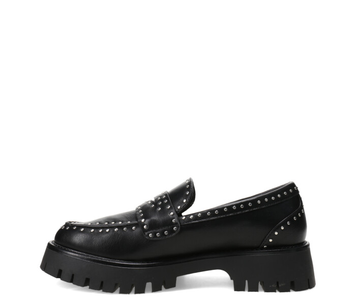 Zapatos de Mujer Miss Carol mocasin KANU con tachas Negro - Plateado