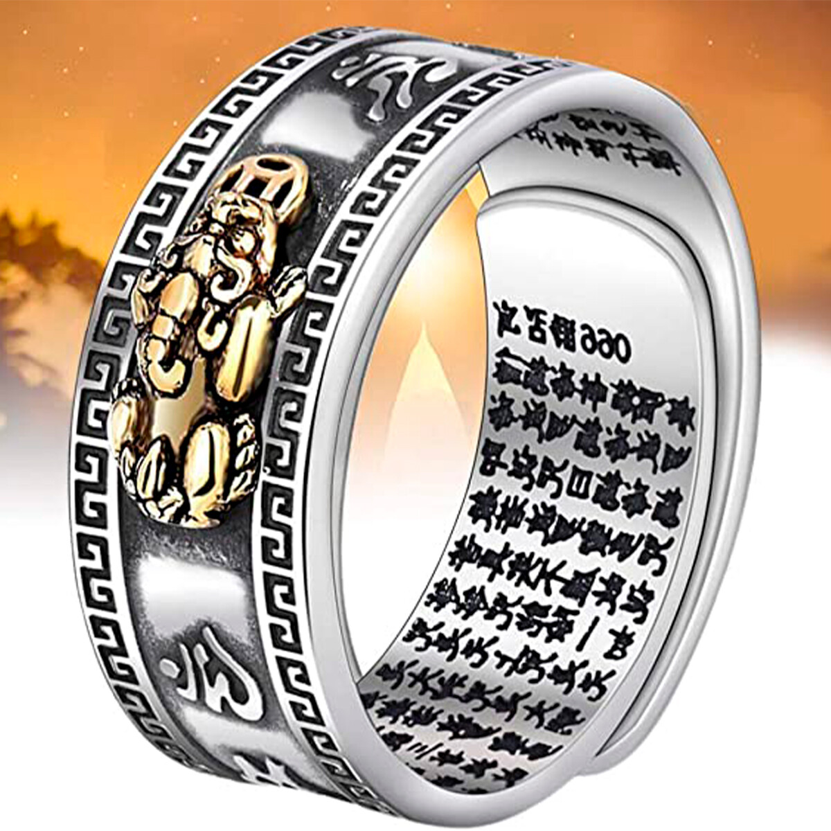 Anillo De ProtecciÃ³n Feng Shui De Dragon Mantra Budista 