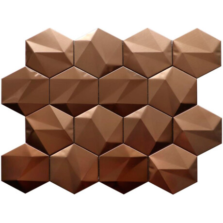 MOSAICO HEXAGONAL DE ACERO INOX COLOR ROSE GOLD 25.8X29.8 000