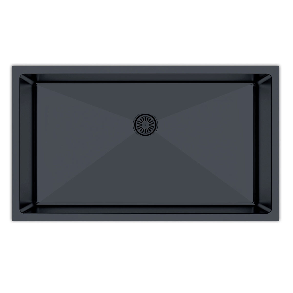 Pileta Simple 45.7X76.2X24.2Cm Ac. Inox Ss304 1.2Mm C/desague Y Valvula Color Gun Metal 