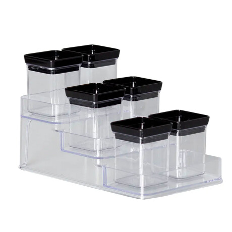 Kit Especiero X7 Lumini Frascos para Condimentos y Soporte Negro