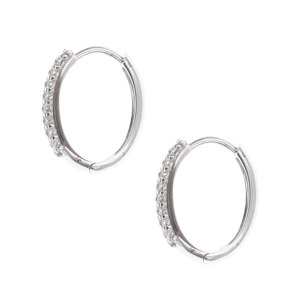 Aros Lindsay en oro blanco 18k con circonias Aros Lindsay en oro blanco 18k con circonias