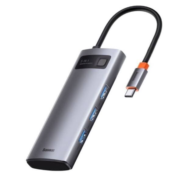 Adaptador Baseus 5 en 1 3 USB-A 3.0+HDMI 4K+USB-C WKWG020013 Adaptador Baseus 5 en 1 3 USB-A 3.0+HDMI 4K+USB-C WKWG020013